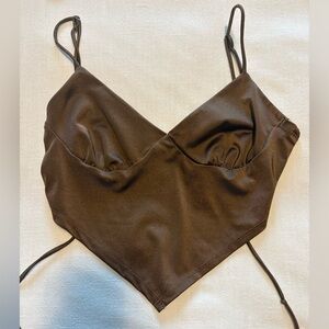 Brown Bandana Style Crop Top